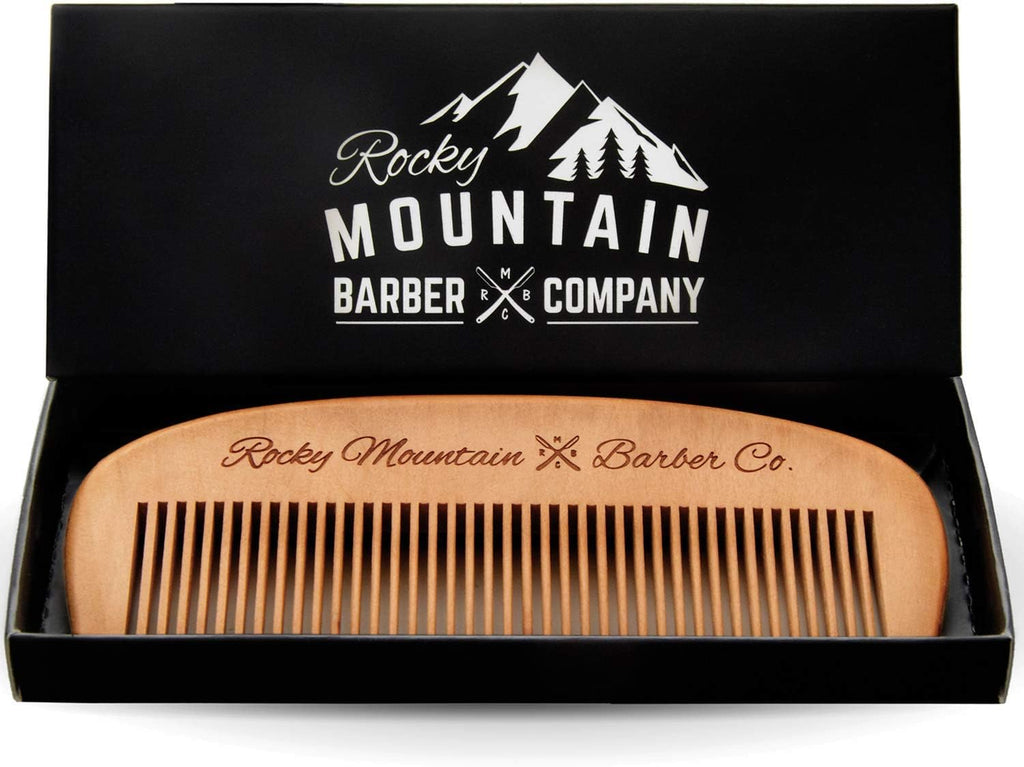 Hair Comb - Wood with Anti-Static & No Snag Handmade Brush for Beard, Head Hair, Mustache with Design in Gift Box