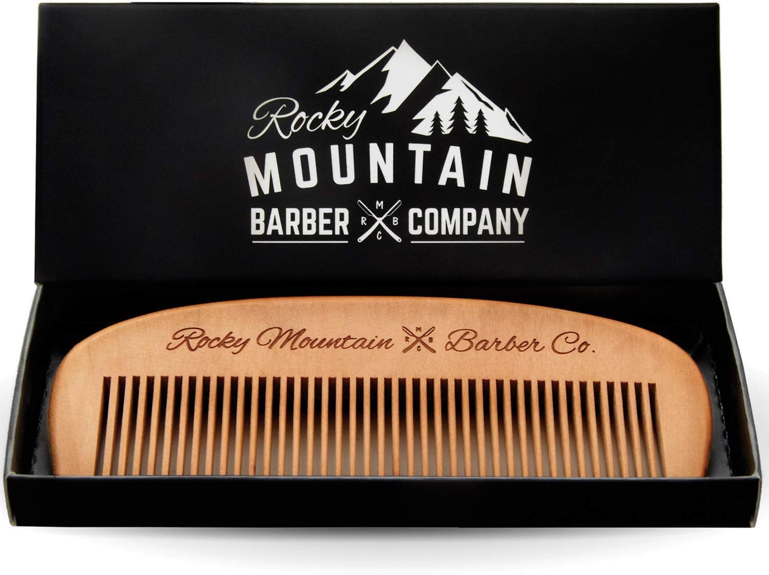 Hair Comb - Wood with Anti-Static & No Snag Handmade Brush for Beard, Head Hair, Mustache with Design in Gift Box