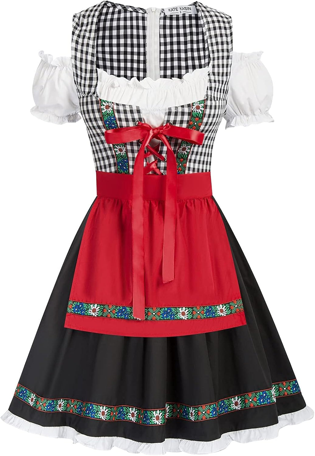 Kate Kasin Women's German Dirndl Dress Costumes for Traditional Bavarian Oktoberfest Carnival Halloween
