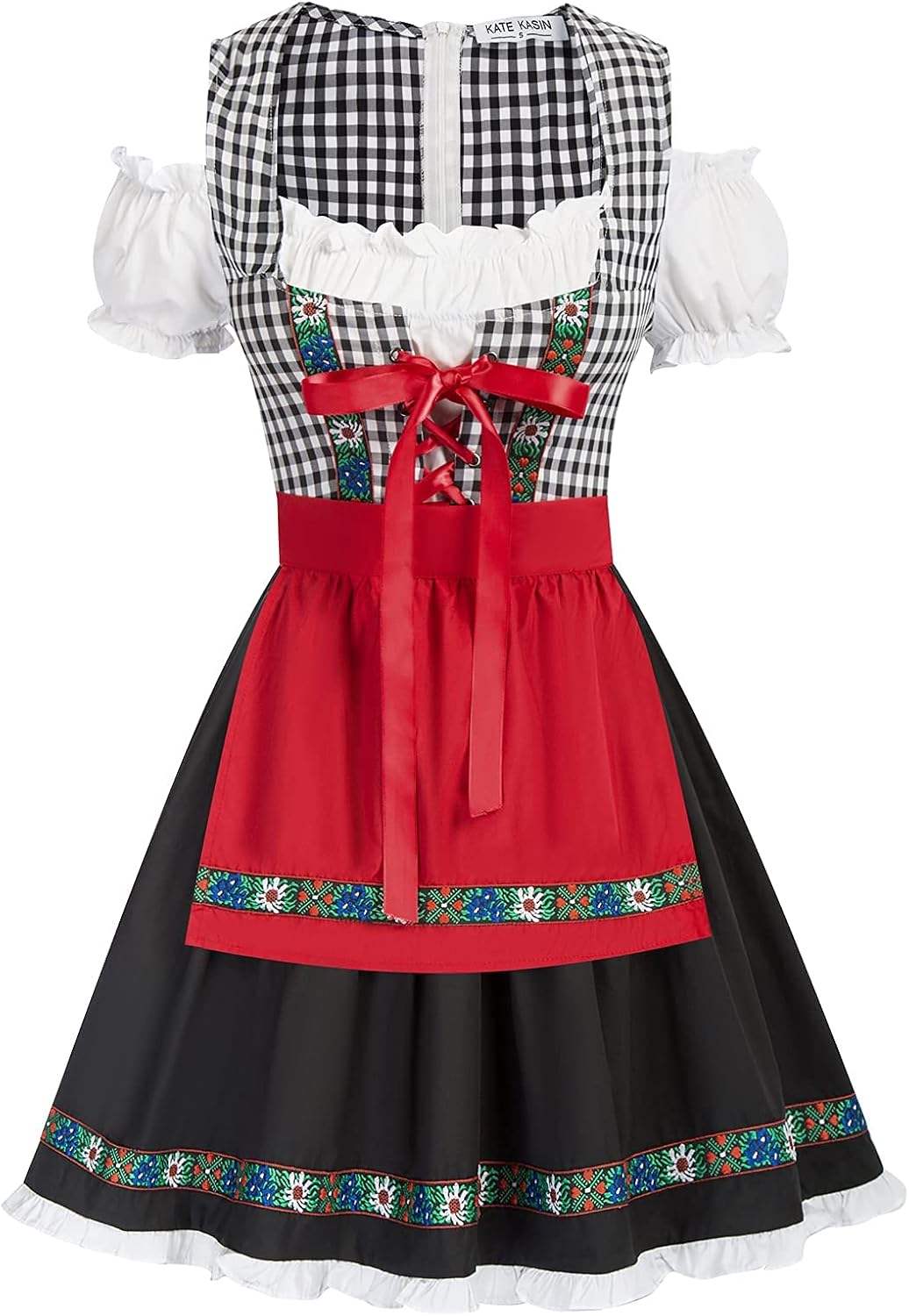 Kate Kasin Women's German Dirndl Dress Costumes for Traditional Bavarian Oktoberfest Carnival Halloween