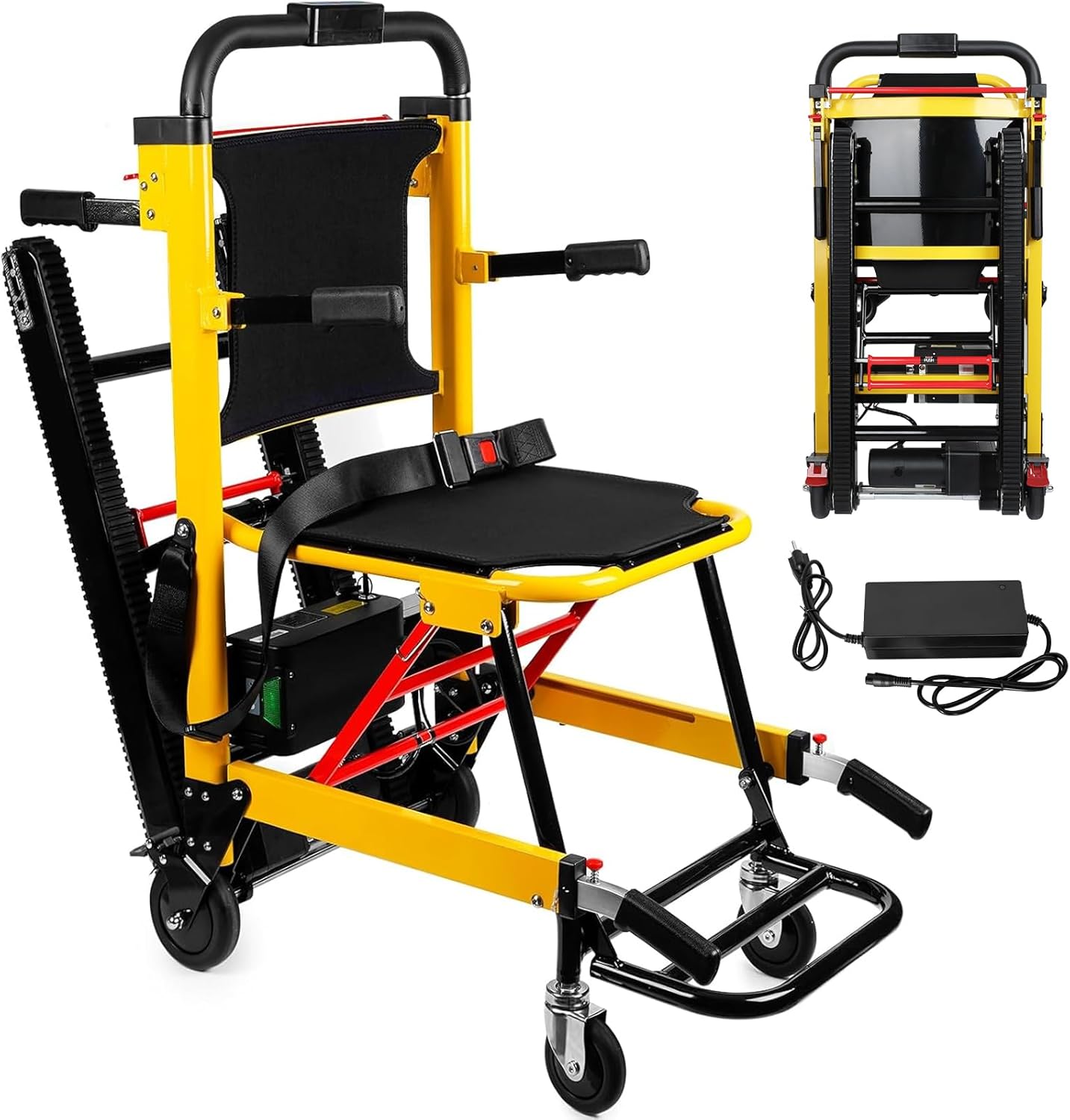 Powered Wheelchair, Stair Climbing Wheelchair, Mobile Stair Lifts for Seniors, Elderly Stair Chair, Load Capacity 480lbs, Foldable