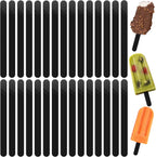 30 Pieces Black Popsicle Sticks 4.5 Inch Acrylic Cakesicle Sticks Reusable Ice Pop Sticks Plastic Popsicle Sticks for DIY Cake Pop, Candy Desserts, Crafts Art(Black)