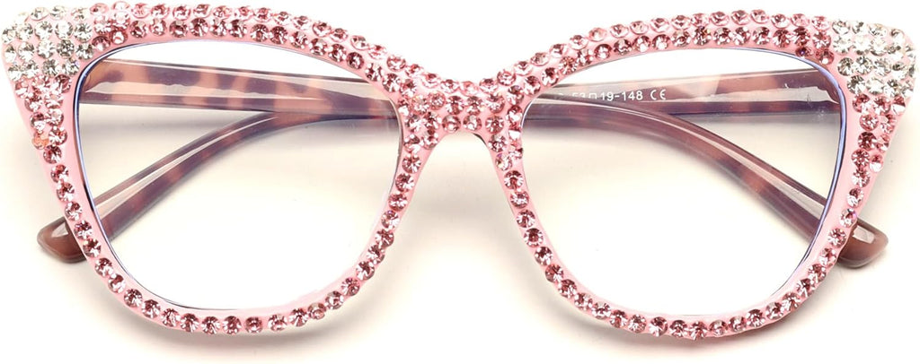 ICARA Women Reader Diamond Reading Glasses for Lady Vintage Crystal Rhinestone Sparkling Eyewear