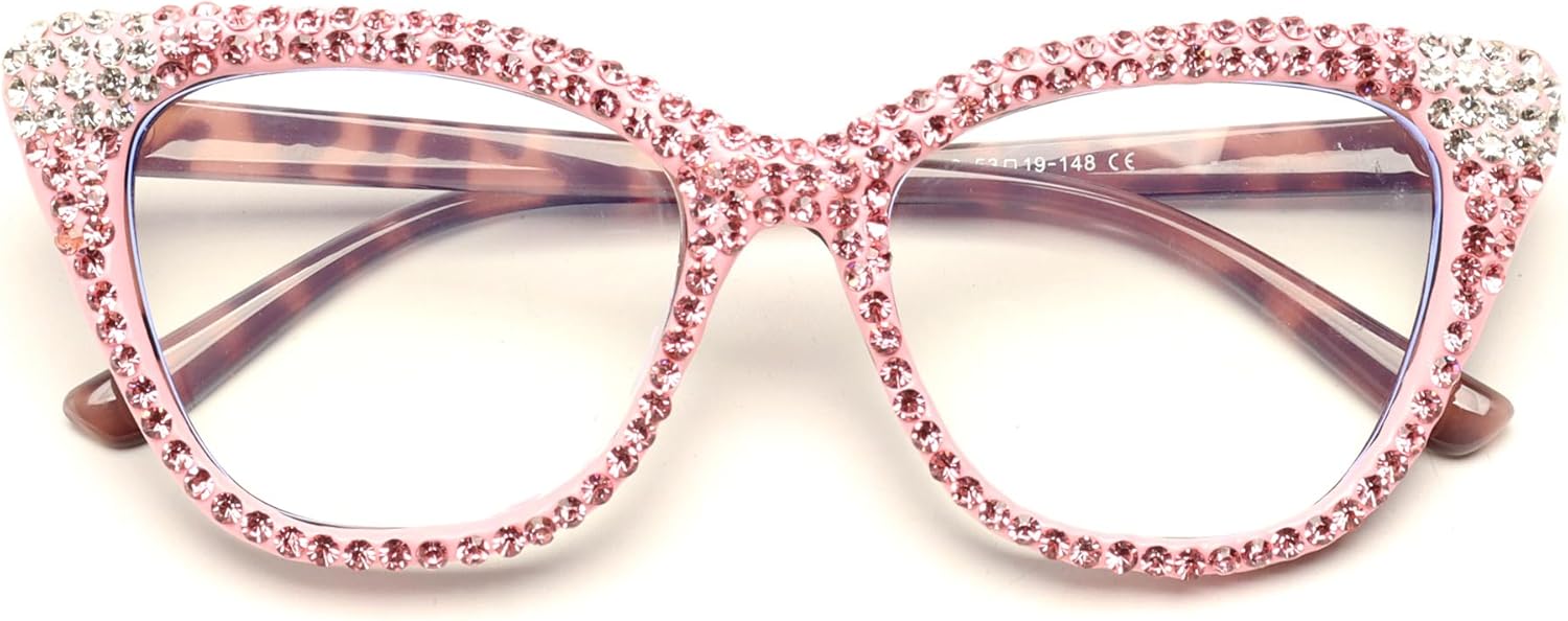 ICARA Women Reader Diamond Reading Glasses for Lady Vintage Crystal Rhinestone Sparkling Eyewear