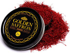 Golden Saffron, Premium Spanish Saffron Threads, Pure Red Spanish Saffron Spice Threads, For Culinary Use Such as Tea, Paella Rice, Risotto, Tachin, Basmati Rice (2 Grams)