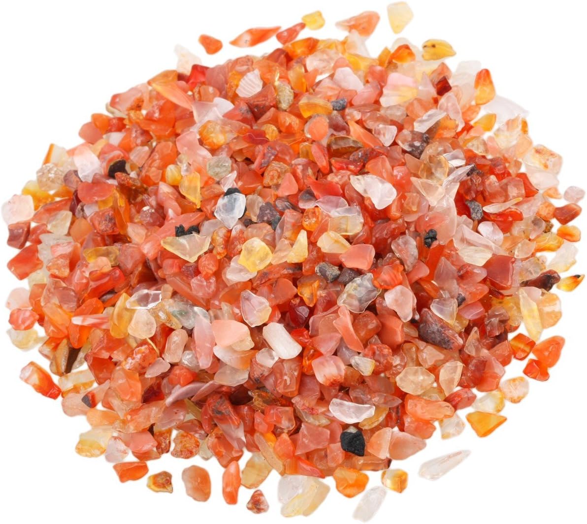 SUNYIK Carnelian Tumbled Chips Stone Crushed Pieces Irregular Shaped Stones 1pound(about 460 gram)
