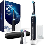 Oral-B Rechargeable Electric Toothbrush, iO5 Limited Deep Clean & Whiten, 5 Cleaning Modes, Visual Pressure Sensor to Protect Gums, Travel Case, 3 Brush Heads, Black