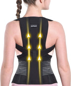SICHEER Posture Corrector for Women and Men Back Brace Straightener Shoulder Upright Support Trainer for Body Correction and Neck Pain Relief, Medium(waist 34-38 inch)