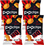 Popchips Potato Chips, BBQ, 4ct 5.0oz Share Bags, Low-Calorie and Gluten Free, Salty Snacks for Adults and Children, Non-GMO, Vegan & Kosher Friendly, 130 Calories Per Serving