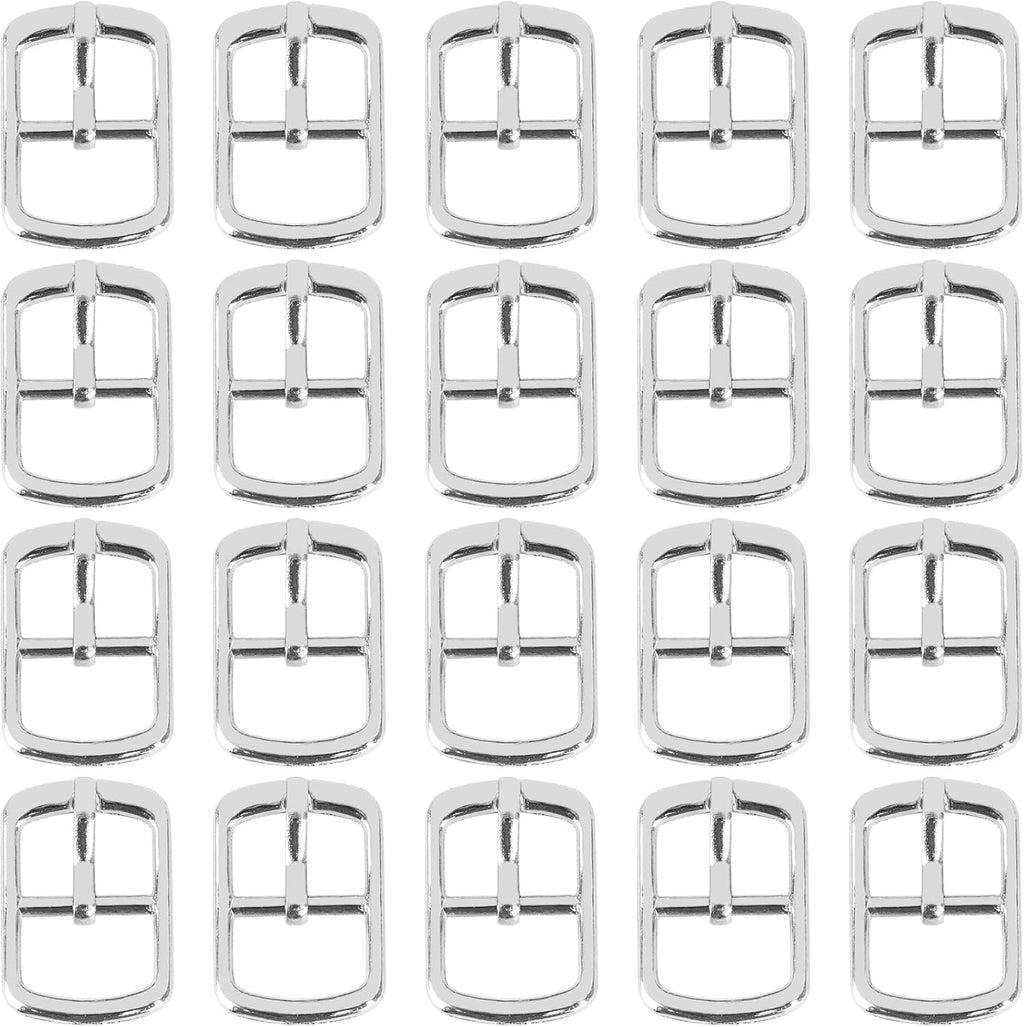 Framendino, 20 Pack Metal Single Prong Pin Shoes Buckles Roller Buckle Hardware Pin Buckle for Shoes Bag Leather Belt