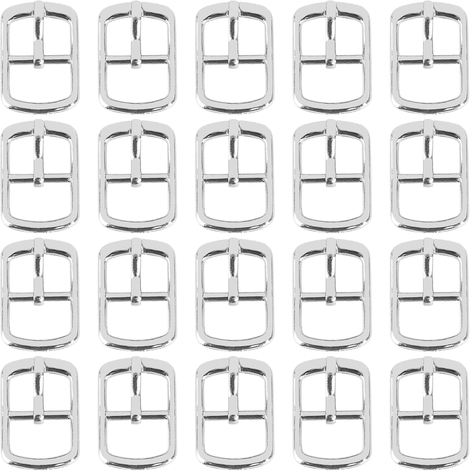 Framendino, 20 Pack Metal Single Prong Pin Shoes Buckles Roller Buckle Hardware Pin Buckle for Shoes Bag Leather Belt