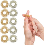 IMPRESA Spiky Sensory Acupressure Fidget Rings - 10-Pack, 1 in Dia, Silver & Gold - Stress Relief Fidget Ring - Tactile Stimulation with Spiky Sensory Band - Compact Stress Relief Toy