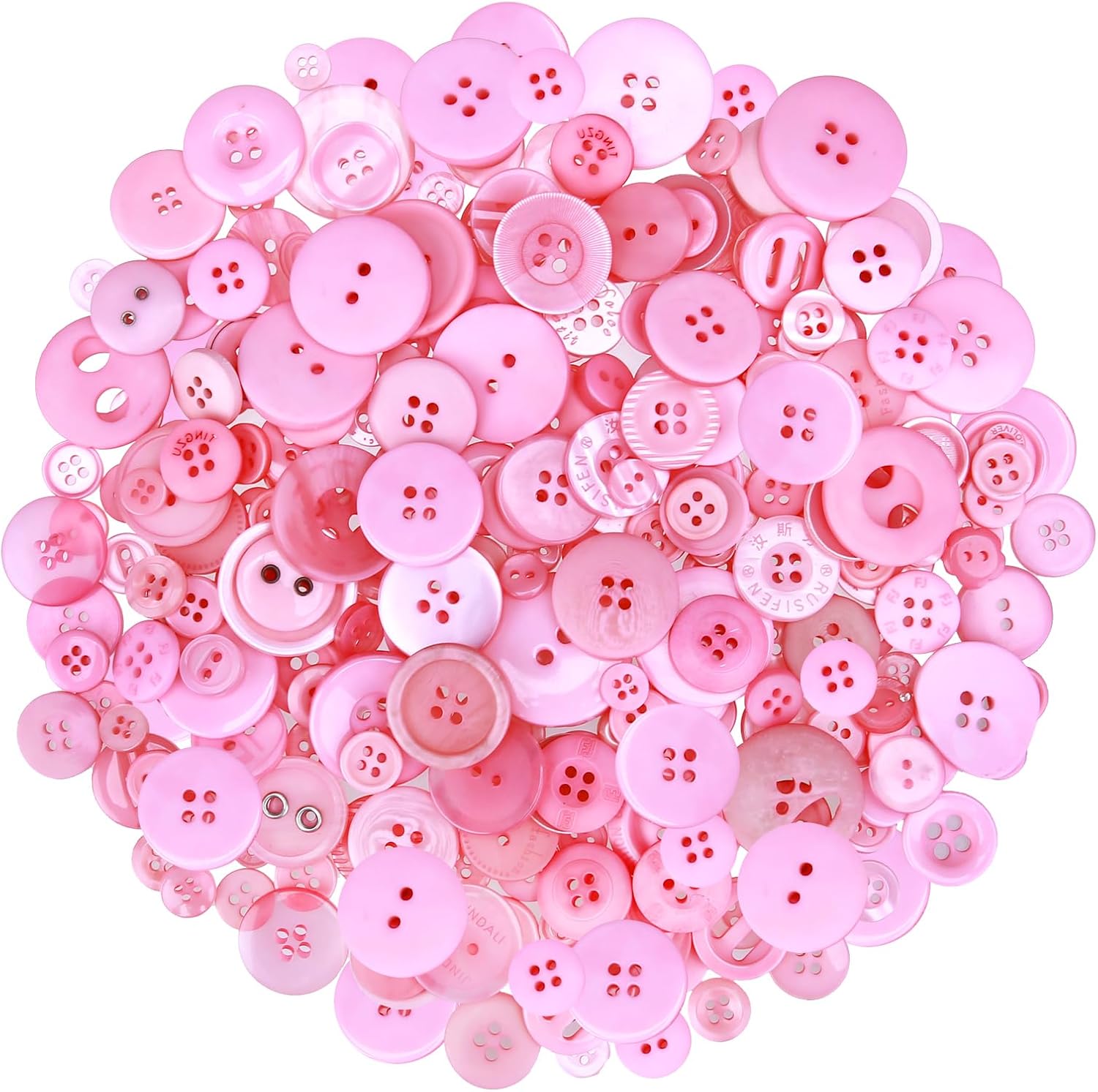 350-400PCS Valentines Day Pink Buttons for Valentines Day Party Decoration DIY Crafts Wedding Gift