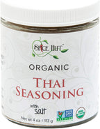 Organic Thai Seasoning Spice Blend, with Salt, Authentic Thai Spice and seasonings for Cooking Flavorful Food - Pad Thai, Chicken Satay, Noodle, Curries, and Meat / All-Natural, Kosher, Vegan, Gluten Free, Keto -No MSG- 4oz Glass Jar