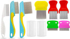 10 Pcs Lice Combs, Steel Teeth Double Sided Fine Tooth Hair Flea Comb, Removal Dandruff Louse Nit Grooming Tool for Head Treatment Pets Kids Adults