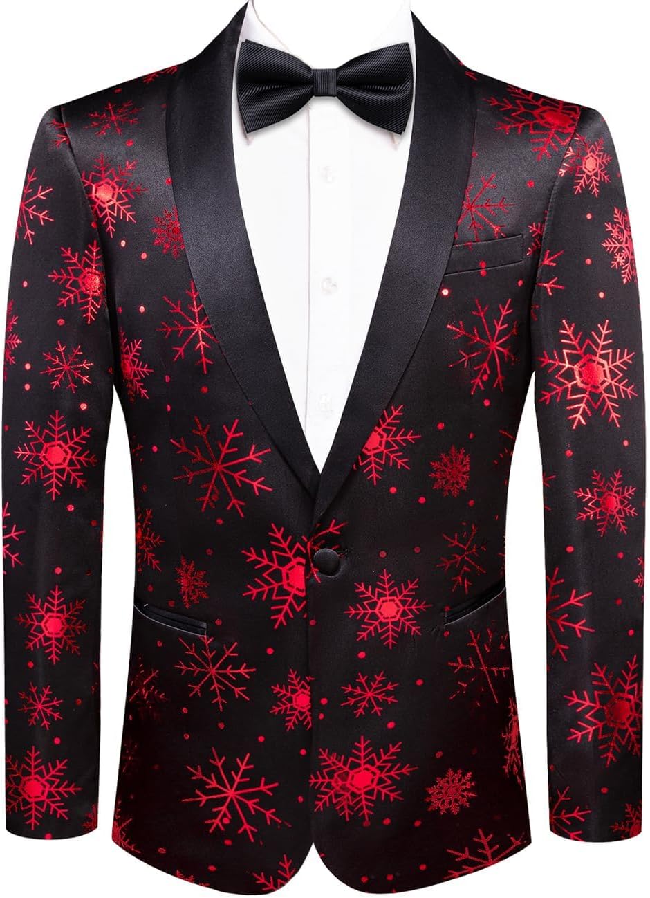 Hi-Tie Stylish Men Suit Jacket Blazer Shawl Lapel One Button Slim Fit Long Sleeve Jacket Tuxedo Party Dinner