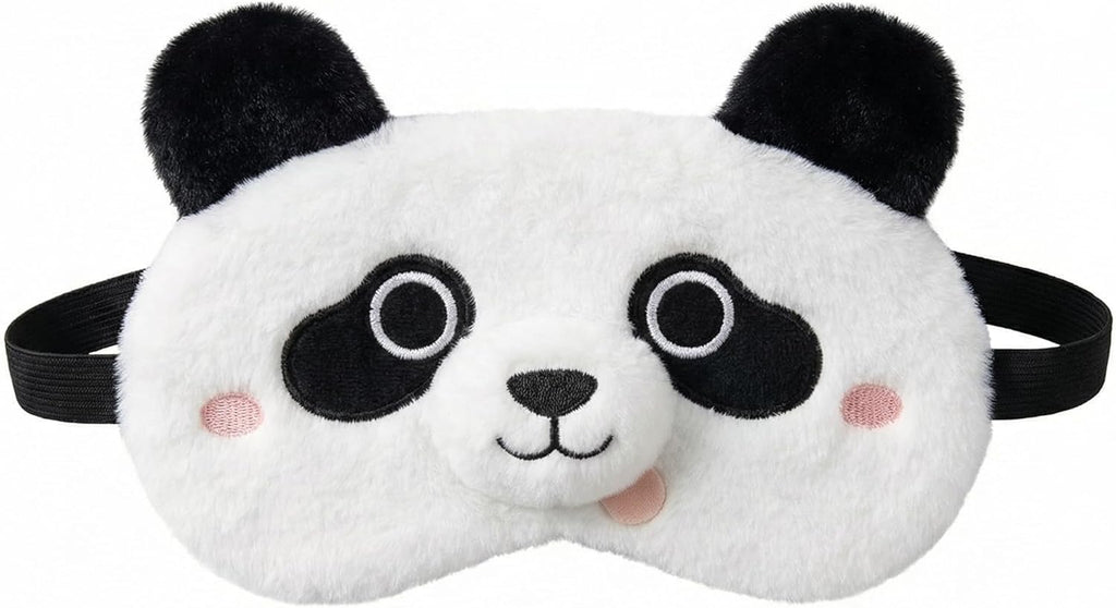 Panda Blindfold with 3D Ears, Plush Eye Cover and Comfortable Elastic Band for Night Rest, Travel, Naps, and Relaxation, Soft Sleep mask