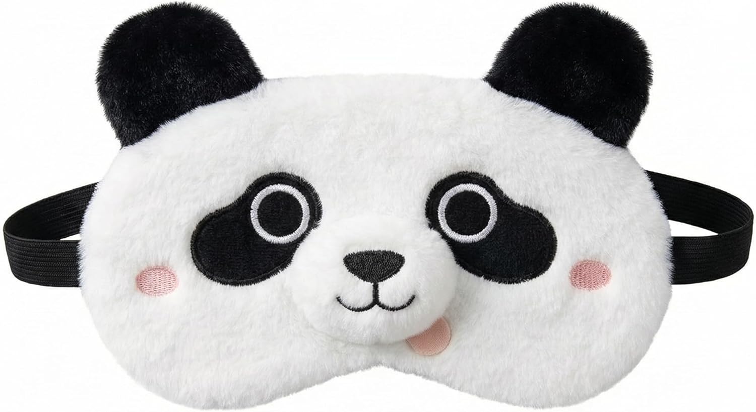 Panda Blindfold with 3D Ears, Plush Eye Cover and Comfortable Elastic Band for Night Rest, Travel, Naps, and Relaxation, Soft Sleep mask