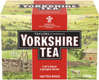 Yorkshire Tea, Red, Black Tea, Pillow Tea Bags, 160 Count (Pack of 1), Refreshing, Satisfying, and Strong, Classic British Breakfast Blend, Caffeinated, Enjoy Hot or Iced, 160 Teabags