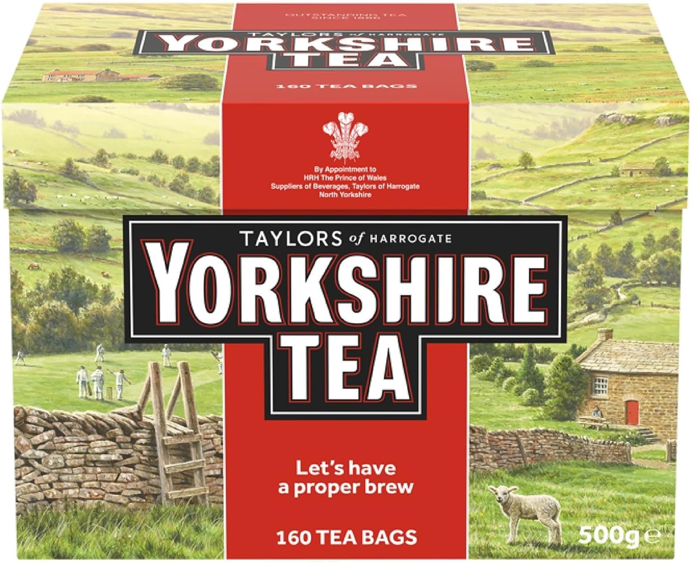 Yorkshire Tea, Red, Black Tea, Pillow Tea Bags, 160 Count (Pack of 1), Refreshing, Satisfying, and Strong, Classic British Breakfast Blend, Caffeinated, Enjoy Hot or Iced, 160 Teabags