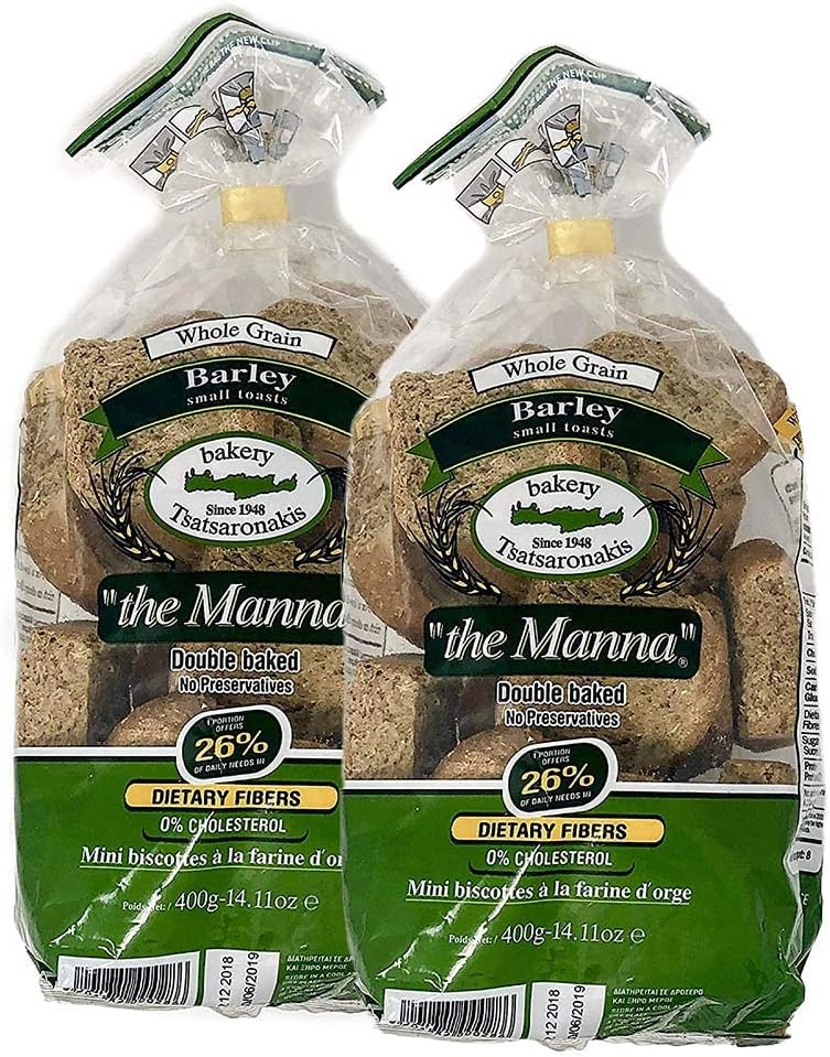 Greek Whole Grain Barley Rusks - Tsatsaronakis " Manna" 2 x 400gr (2-pack)