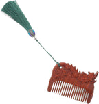ABOOFAN Wooden Hair Comb, Green Sandalwood Zodiac Design, Portable Anti-static Comb for Scalp Care and Travel Grooming