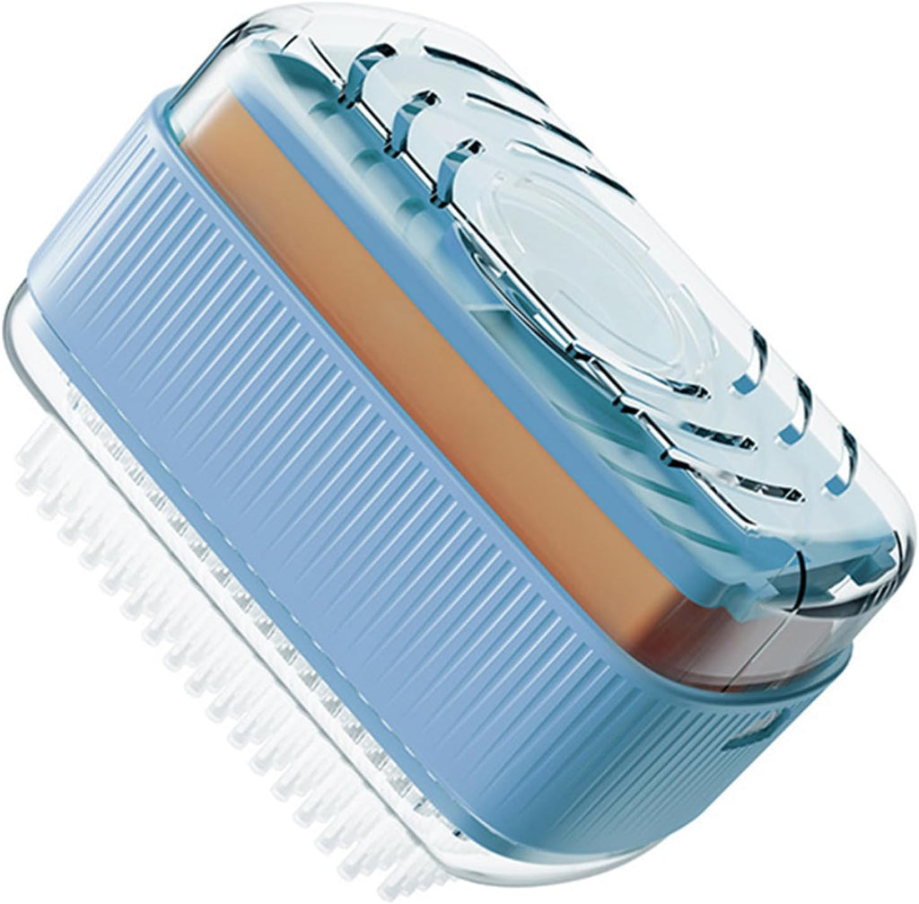Multifunctional Laundry Soap Box for Soap Holder,Portable Scrubbing Soap Dispenser Roller Soap Cleaning Storage Foaming Box for Home Bathroom Kitchen,Laundry Cleaning Brush Soap Box (Blue)