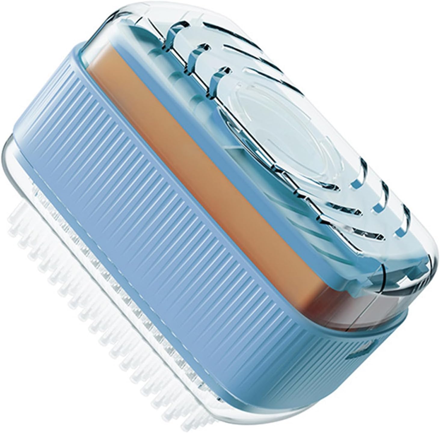 Multifunctional Laundry Soap Box for Soap Holder,Portable Scrubbing Soap Dispenser Roller Soap Cleaning Storage Foaming Box for Home Bathroom Kitchen,Laundry Cleaning Brush Soap Box (Blue)