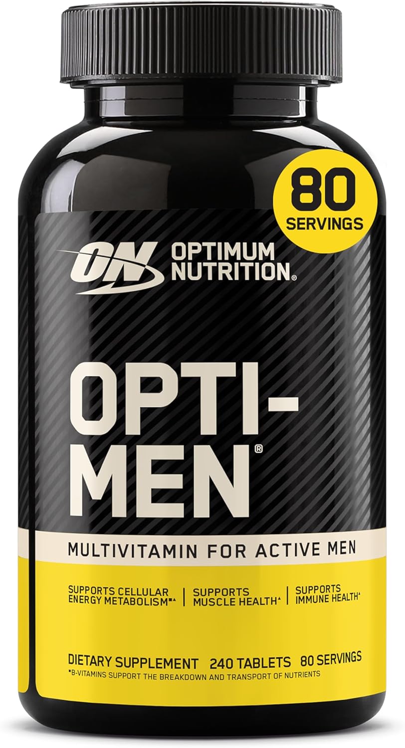 Optimum Nutrition Opti-Men Daily Multivitamin for Men, Immune Support Supplement with Amino Acids, 80 Day Supply, 240 Count, (Packaging May Vary)