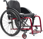 Ultra Lightweight Wheelchair(25Lbs) Folding Sports Wheelchairs with Handbrakes, Quick Release Rear Wheels and Anti-Tip Wheels(Red,16.9in Seat Width)