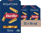 Barilla Rigatoni Pasta, 16 oz. Box (Pack of 12) - Non-GMO, Made with Durum Wheat Semolina - Kosher Certified