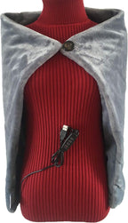 USB Electric Blanket, Heated Shawl Throws 5V/2A-3 Heating Levels & 3 Hours Auto Off Scarf Neck Shoulder Blanket (Grey)