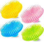 4Pack Hair Scalp Exfoliator Brush Dandruff Cleaning Brush, Flexible Scalp Massager, Shower Shampoo Brush for Home, Office, Travel and Pets