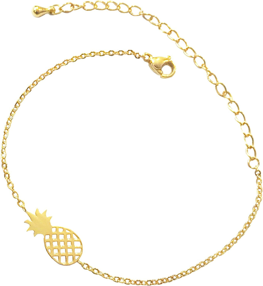 Altitude Boutique Pineapple Bracelet, Hawaii Bracelet Pendant Tropical Bracelet, Hawaii Jewelry (Silver, Gold, Rose Gold)