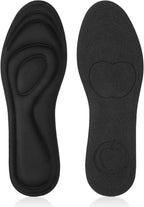2 Pairs Memory Foam Insoles, Full-Foot Responsive Cushioning, Plantar Fasciitis Insoles for Women Man, Orthotic Shoe Inserts Arch Support Inserts for Foot Health Men (Black, W 12-12.5 /M 10.5-11)