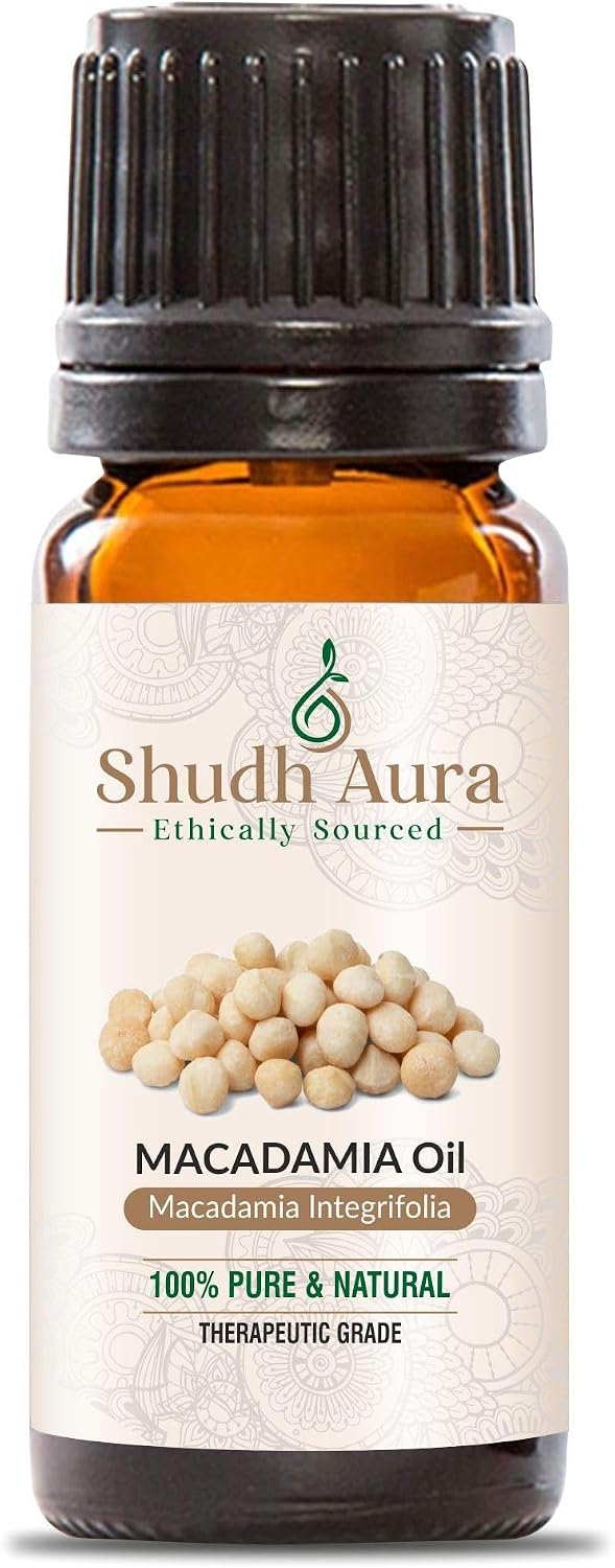 Macadamia Nut Oil | Carrier Oils | 100% Pure, Undiluted & Natural | Therapeutic Grade for Aromatherapy & Diffuser (10ML)
