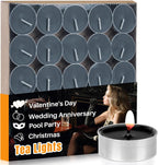 MAQIHAN Black Tealight Candles Bulk - Mini Votive Tea Tree Lights Tea Lights Candles with Cotton Wick for Home,Pool,Shabbat,Wedding,Emergencies,Christmas 25PCS
