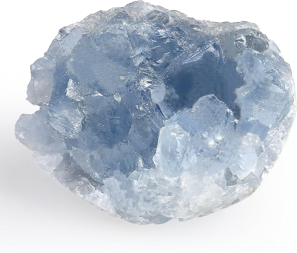 ZHIYUXI Celestite Crystals Aquamarine Stone Rocks Gems Blue Crystal Gemstones Cluster Geodes Raw Crystals Aquamarine Crystals Natural Rock Gem Stones Collection Reiki Geode Energy Balance 1pc 50-70g