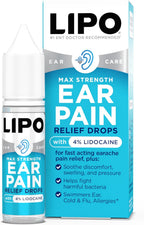 Lipo-Flavonoid Fast-Acting Ear Ache Pain Relief, 4% Lidocaine Maximum-Strength for Swimmer's Ear, Cold & Flu, Allergies, Safe for Adults & Children, Relieves Ear Pain, Swelling, & Water-Clogged Ears