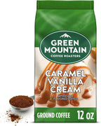 Green Mountain Coffee Roasters, Caramel Vanilla Cream, Ground Flavored Coffee, Light Roast, Bagged 12oz.