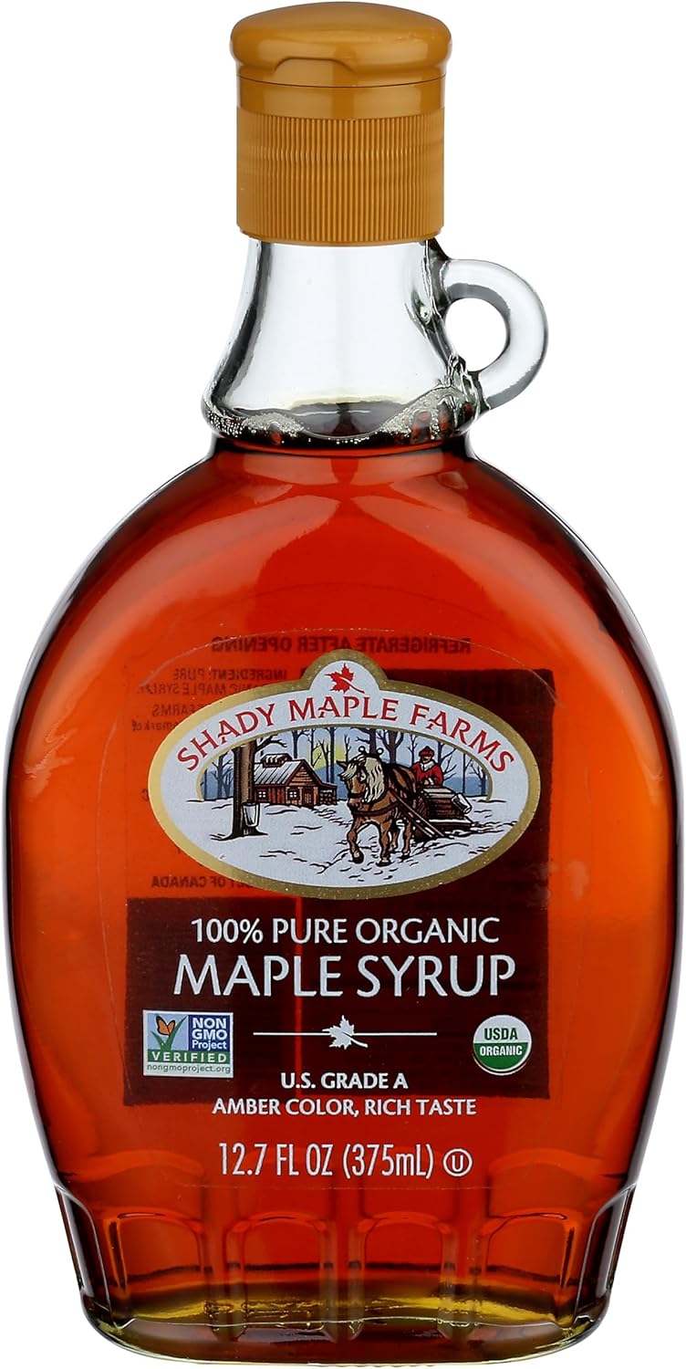 Shady Maple Farms Maple Syrup, Og, Gr A, Dk, Gl, 12.70-Ounce