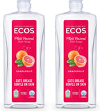 ECOS Grapefruit Dish Soap - Cuts Grease & Food Residue, Hypoallergenic, Sustainable Liquid, 50 Ounces (Pack of 2)