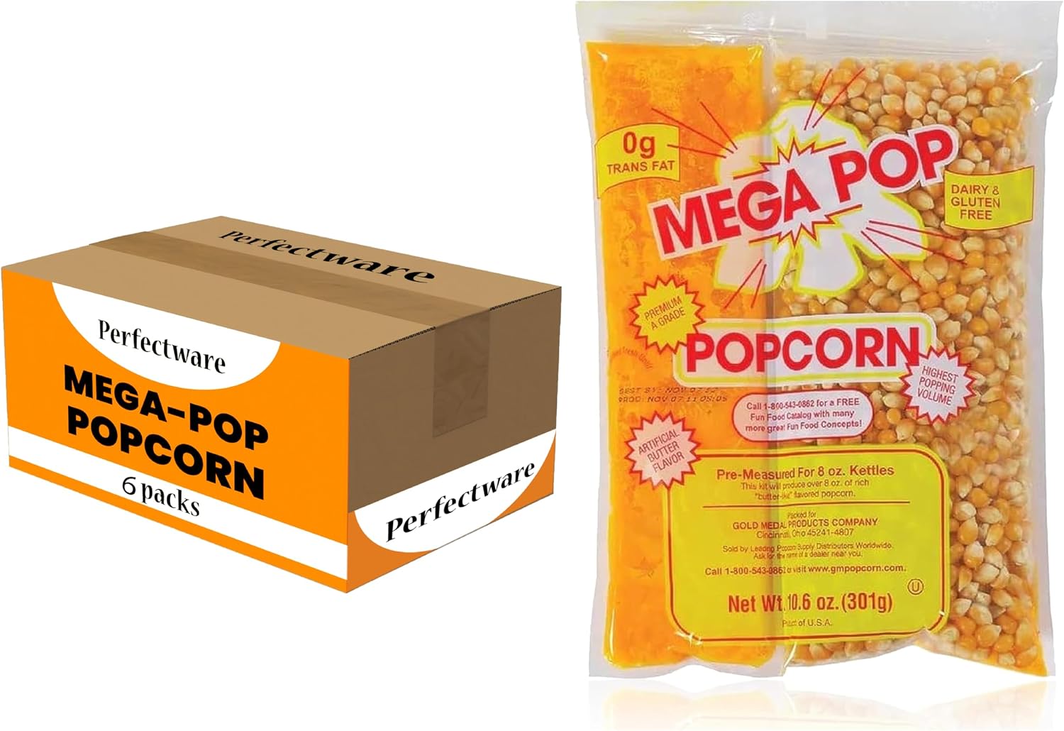 10.6 Oz Popcorn Portion Packs - Package of 6ct