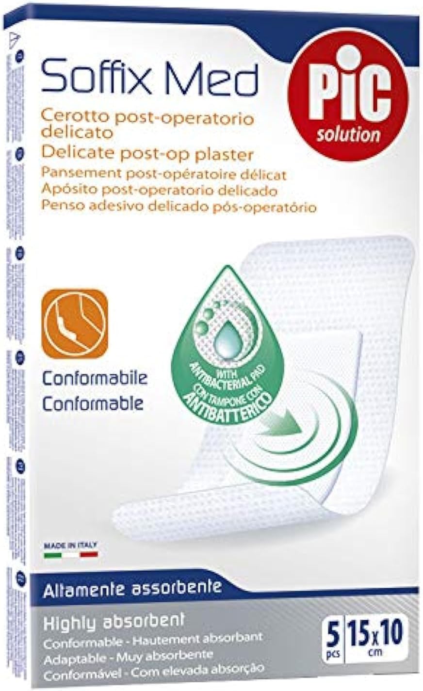 Pic Soffix Med Cerotto Post Operatorio Delicato in TNT 15X10 cm 5 Pezzi