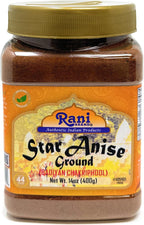 Rani Star Anise Powder (Badian Khatai) Ground Spice 14oz (400g) PET Jar ~ All Natural | Gluten Friendly | NON-GMO | Kosher | Vegan | Indian Origin