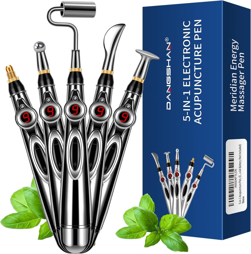 DANGSHAN 5-in-1 Acupuncture Pen, Electronic Acupuncture Pen, Pain Relief Therapy, Meridian Energy Pulse Massage Pen, Powerful Meridian Energy Pen Relief Pain Tools