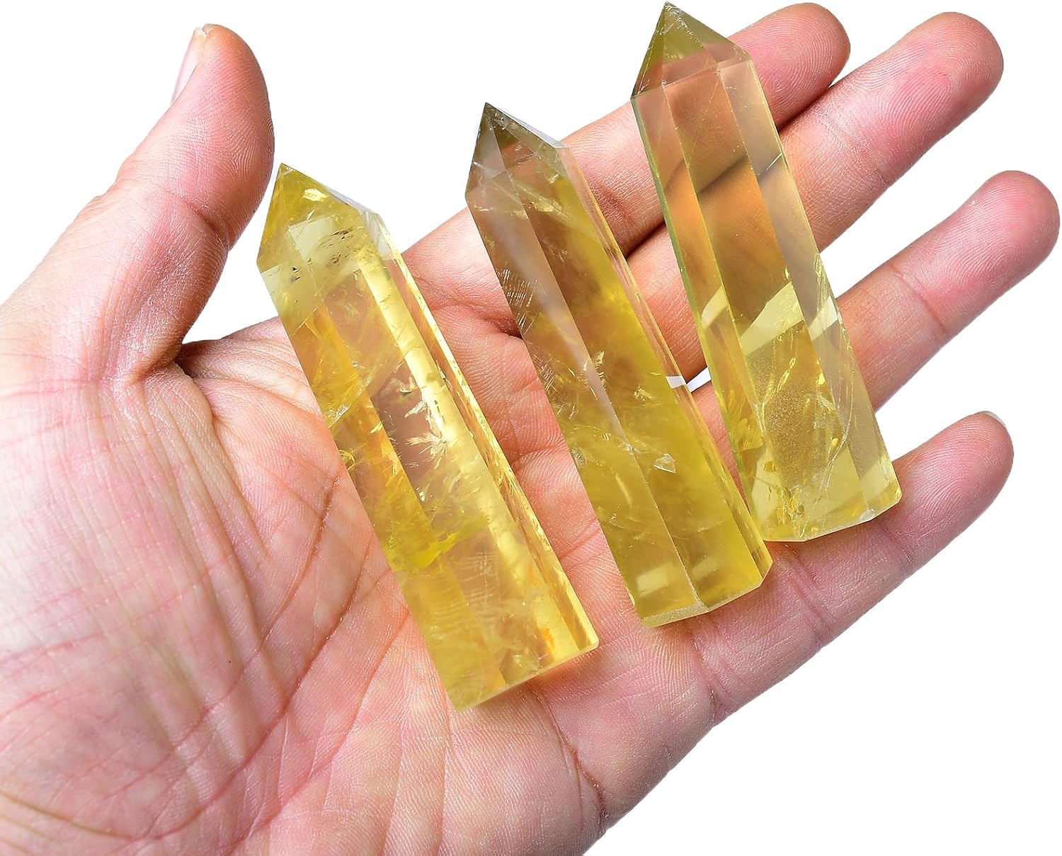 1PCS Citrine Natural Crystal Towers / 2.75-3.54" Healing Crystal Wand / 6 Faceted Chakra Reiki Meditation Therapy