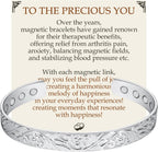 Feraco Copper Bracelet for Women, 12X Ultra Strength Magnetic Bracelets, 99.99% Pure Copper Cuff Bangle with 3500 Gauss Neodymium Magnets & Sparkling Cubic Zirconia, Silver