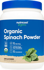 Nutricost Organic Spinach Powder 1LB - Pure, Gluten Free, Non-GMO, Certified Organic