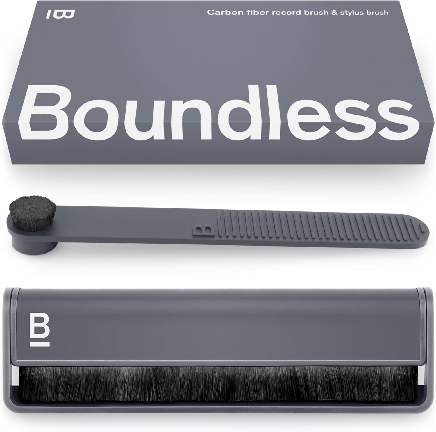 Boundless Audio Record Cleaning Kit - 2-in-1 Vinyl Cleaning Kit Includes Record Brush & Stylus Cleaner - Carbon Fiber Anti-Static Vinyl & Stylus Brushes